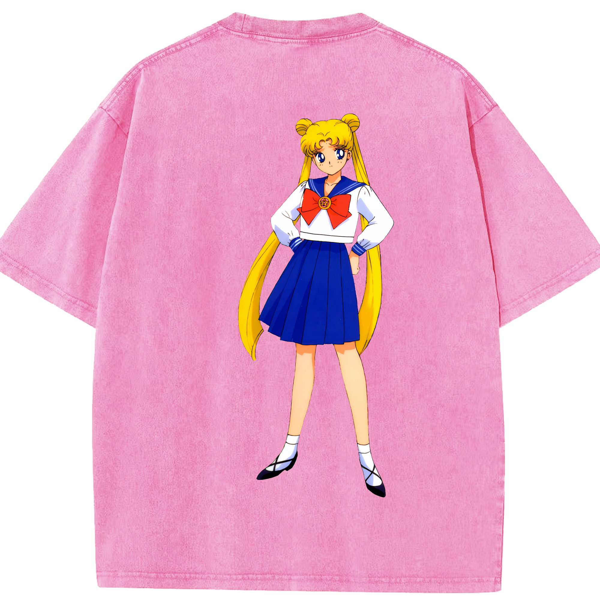 （画像用） 美少女戦士セーラームーン 愛野 美奈子 あいの みなこ Sailor Moon Aino Minako 綿100% ヴィンテージ風 半袖Tシャツ（背面プリント）
